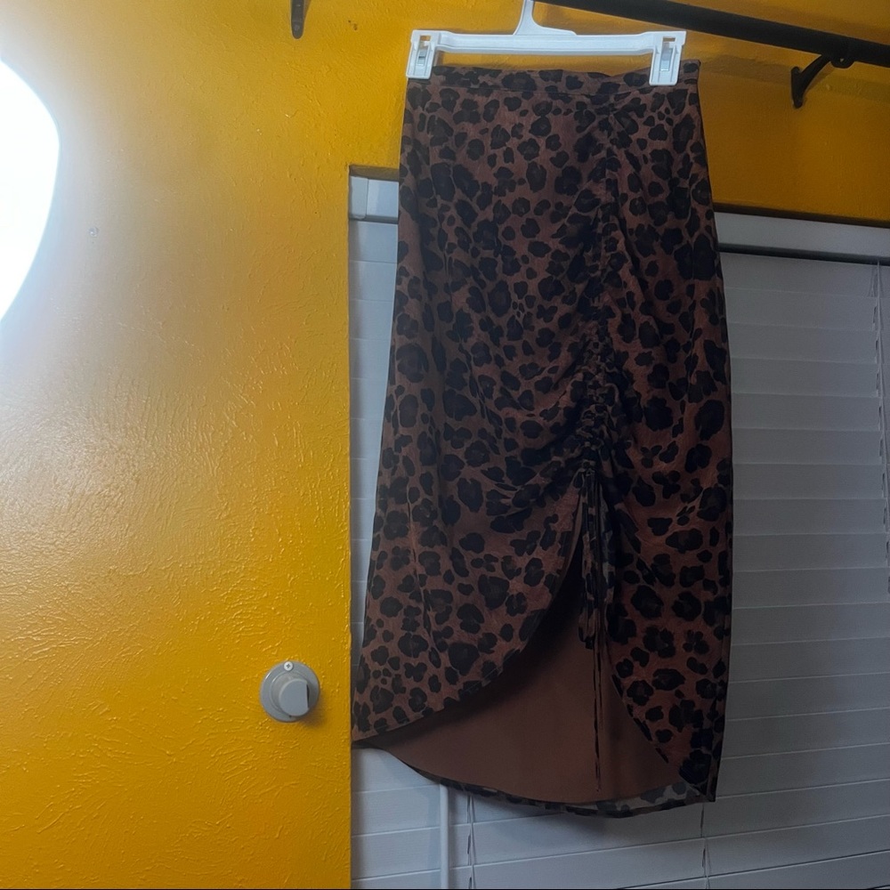 Gianni bini cheetah print skirt